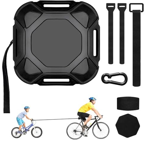 BORDEAG Cuerda De Remolque para Bicicletas Niños: 1 Pieza Cuerda De Nylon, Sistema De Remolque Retráctil Automático, para MTB Bicicletas E-Bike Niños (2.5m, Negro)