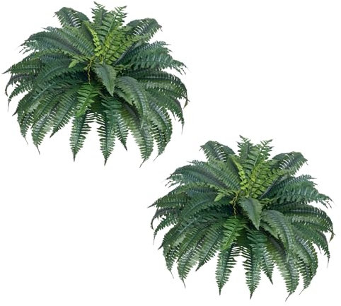VEVOR Helechos Artificiales, Diámetro de Extensión Natural: 100-119 cm, Colgantes, Decoración de Pared con 50 Ramas, para Hogar y Oficina, Maceta no Incluida, 650 x 200 x 200 mm, Verde, 2 uds