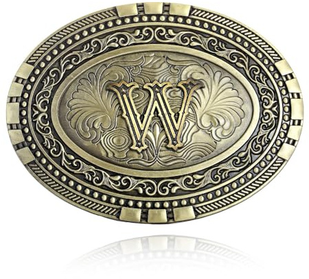Western-Gürtelschnallen für Herren, Anfangsbuchstaben, ABCDJKMR bis Z, mit Blumenmustern, Cowboy-Rodeo-Gürtelschnallen für Männer und Frauen