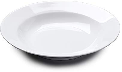 WM Bartleet & Sons 1750 Bartleet & Sons Traditional Porcelain Individual Soup, Cereal, Rice, Noodle, Salad Bowl with Rim 22cm White T384