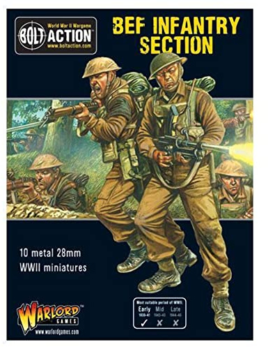 Warlord Games British Army BEF Infantry Section - 28mm Scale Metal Miniatures for Bolt Action Highly Detailed World War 2 Miniatures for Table-top Wargaming