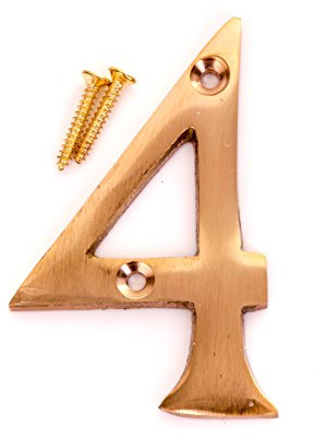 3 Solid Brass House Number 4 Front Door Building Porch Gate Address Four