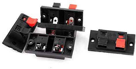 Aexit 5pcs 2 Way Push Release Connector Plate Speaker Outlet Strip Block (e0a9132ee4f1ae6d840307068356bb3b)