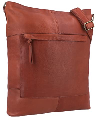 Gusti Shopper Tasche Leder - Maola Damen Shopper Umhängetasche Laptop Henkeltaschen Handtasche Groß Praktische Arbeitstasche Frauen braun Leder