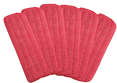 Microfiber Mop Replacement Pads for Wet/Dry Mop Floor Cleaning Pad Fit All Spray Mops (6 Pack)