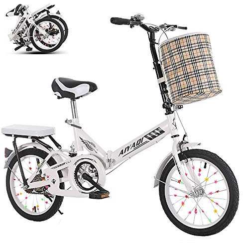 MTTKTTBD Leicht Faltrad,7 Gang 20 Zoll,Klapprad mit Korb,Unisex Folding City Bike Klapprad für Stadtreiten und Pendeln,First Class Klappfahrrad mit Doppelscheibenbremse