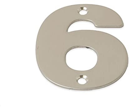 SISI UK® Stainless Steel Front House Door Numbers with Brushed Finish 3'' with Screws (Number 6)