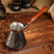 AEVVV 17 Oz Copper Turkish Greek Arabic Engraved Coffee Pot Stovetop Coffee Maker Cezve Ibrik Briki with Wooden Handle