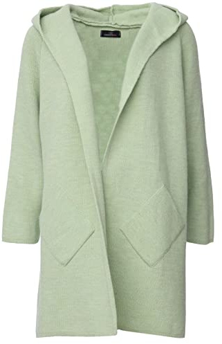 Zwillingsherz Strickjacke Cardigan für Damen - Hochwertiger Mantel Überwurf warm kuschelig weich mit Kapuze - Cape Umhang Strick Frühjahr Herbst Winter