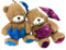 BEMIRO Schlafender Teddy mit Mütze ca. 25cm Blau, Teddybär mit geschlossenen Augen, süßer Teddybär mit Mond