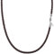 Viwind Echt leder Halskette 2.5mm/3mm breit geflochten Lederkette Lederband 45-60cm wählbar 925 Sterling Silber Vers chluss Damen Herren für DIY Anhänger Schmuck mit Geschenkbox (Braun, 45.00)