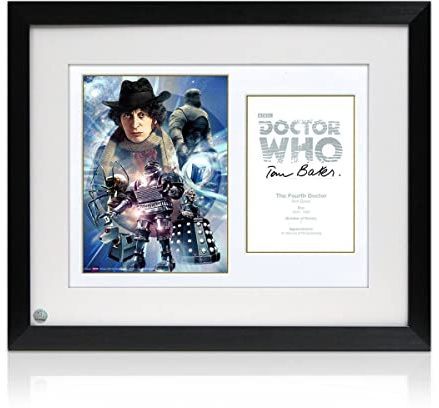 Tom Baker Signed Doctor Who Poster. Framed