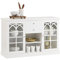 SoBuy FSB79-W Aparador Cocina Mueble Vitrina de Cristal con 2 Puertas y 2 Cajones 120 x 39 x 78 cm ES