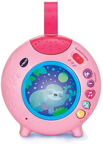 VTech - Duerme Conmigo, Proyector portátil para Cuna, Juguete para bebés +0 Meses, Color Rosa, Versión ESP