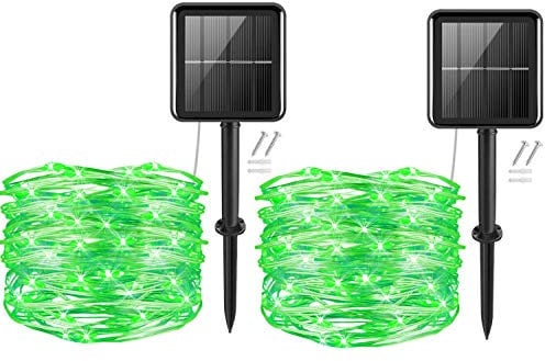 cshare Solar String Lights Garden, 2x10M 100 LED Solar Powered Fairy Lights Copper Wire 8 Modes Waterproof Lights for Yard,Christmas Tree,Home,Bedroom,Gate Indoor/Outdoor Decor(Green)