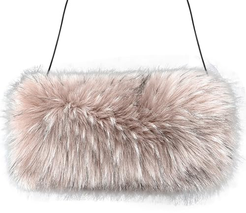 LICHENGTAI Kunstpelz Hand Muff Damen Winter Plüsch Handwärmer Kunstfell Armwärmer für Mädchen Frauen Männer