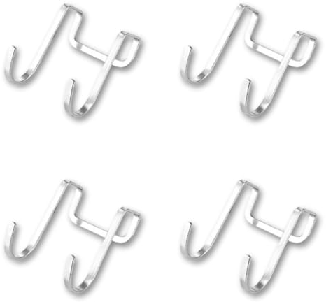 Ronoza 4 Stück Duschwand Haken,Duschhaken ohne Bohren Edelstahl mit 2 Haken,Handtuchhalter Duschwand für Glasstärken von 25 mm.