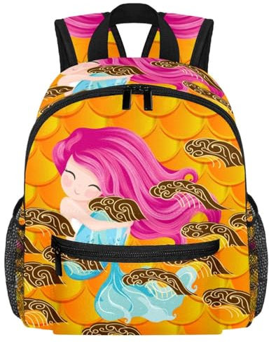 FVQL Rucksack für Vorschule, Kindergarten, Kinder, Kleinkind, Cartoon, Meerjungfrau, abstrakte Waage, Farbe: 2814, 10x4x12in/25.4x10x30cm