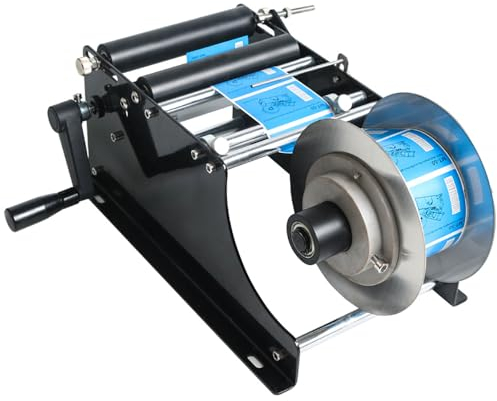 Etichettatrice manuale per bottiglie rotonde, etichettatrice per bottiglie con dimensioni regolabili, 15-30 pezzi/min, facile da usare, a risparmio energetico, per diametro bottiglia 15-120 mm