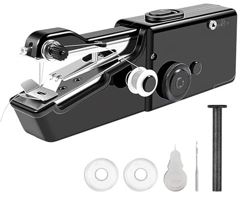 NathrBTV Machine à Coudre Manuelle Mini Portable Petite Machine a Coudre a Main avec Accessoires de Couture pour Débutant pour Diy Vêtements Rideaux