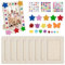 JABNOW 8 Stück Kinder Bilderrahmen Set, 19 x 14 cm Holzbilderrahmen zum Basteln, Bilderrahmen mit Selbstklebende Glitzersteine Sticker, Holzrahmen für Kinder Tischdisplays Handwerk Malen