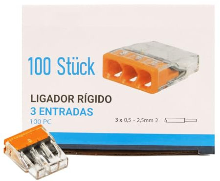 Maxled, Light is Led! Verbindungsklemmen,Klemmen 3 Polig Leiter, 100 Stück Kabelverbinder Kabelklemmen für Alle Leiterarten Weltweit,Anschlussklemmen Strand Wire:0.5-2.5mm² PCT-213