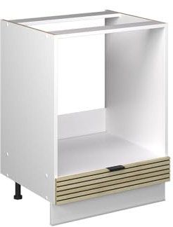 Vicco Herdumbauschrank Fame-Line, Eiche Paneel, 60 cm | MDF-Front · Ohne Arbeitsplatte · Höhenverst. Füße · Metallgriffe · Einfache Integration