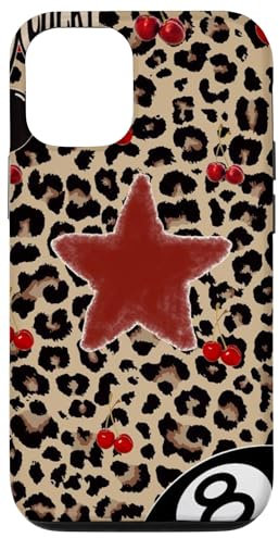 iPhone 12/12 Pro Star & Cherry 8 Ball Y2K On Cheetah Leopard Print Case