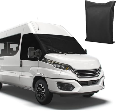Cubierta para Parabrisas Compatible con Iveco Daily 2014-2025, 600D Lujo Parasol para Ventana Delantera, 100% Opaco, Bloquea Los Rayos UV, Resistente a la Intemperie, Mantiene el vehículo Fresco