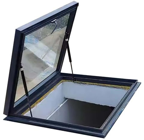 Skylight Roof Window Underground Well Lighting Window Sloped Flat Roof Manual Venting Skylight Roof Window And Skylight For Shed, Basement, Garage, Sun Room, Attic, Custom Size(22x18in/55x45cm)
