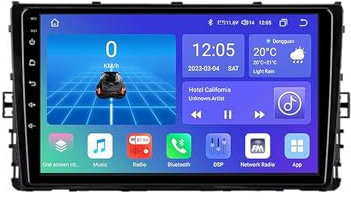 Radio Android 15 para Volkswagen Jetta 7 2018-2022 | Android Auto/Carplay Inalámbrico | GPS WiFi BT | Pantalla Táctil 9 | FM USB Control Volante Pantalla Dividida(2+64G)