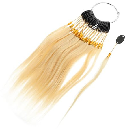 Veemoon 30Pièces Échantillons de Couleur de Cheveux de Nuancier Professionnel pour Coiffeurs et Salons Anneau de Test de avec Cheveux Humains Facile à Transporter et Durable