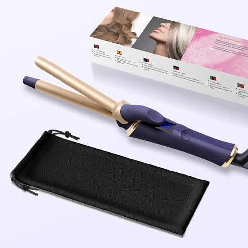 UMIGA Mini Curling Tongs, 13mm Travel Curling Tong, Small Curling Tongs for Short Hair, Hair Curler with 5 Adjustable Temperature from 120-200℃, Curling Tong for All Styler, Double Voltage