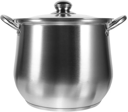 FUNNETOYU Stainless Steel Stockpot with Lid Double Handles Anti-Overflow Cooking Pot for Soup Noodles Small Kitchen Cookware and Easy to Clean Suitable for Stove and Gas Stove