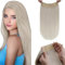 LaaVoo Extensions Echthaar mit Unsichtbarem Draht Platinblond Fish Line Extensions Echthaar Remy Human Hair Invisible Secret Wire Extensions Echthaar 50cm 100g #60