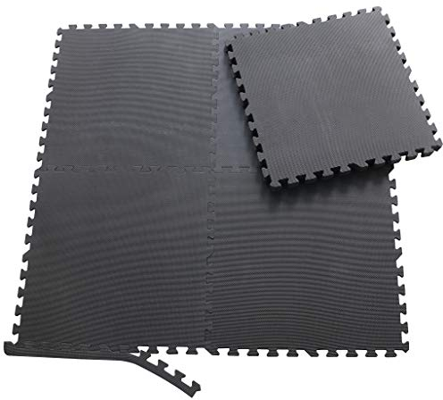 Sporttrend 24® 8 Schutzmatten ohne Randstücke Set in schwarz 60x60x1cm | 2,88qm | Bodenschutzmatte Unterlegmatte Puzzlematte für Fitnessgeräte Sportgeräte