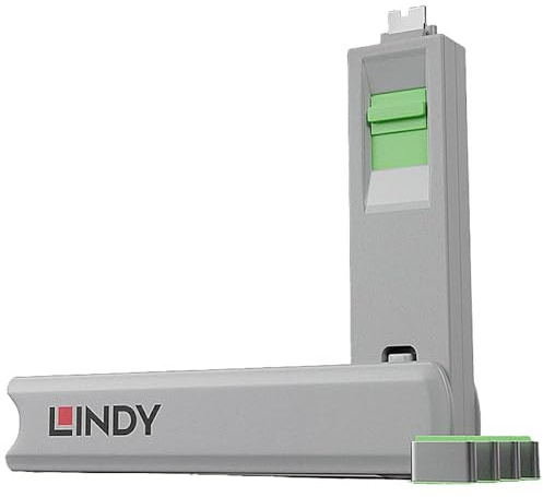 Lindy USB Type C Port Blocker Key, Green - Pack of 4