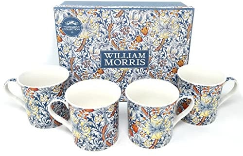 Lesser & Pavey LP93530 Set of 4 Golden Lily Mugs