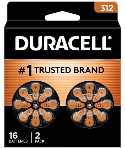 Duracell PGD DA312B16 Lot de 16 Piles pour Appareil auditif Zinc Air Taille 312