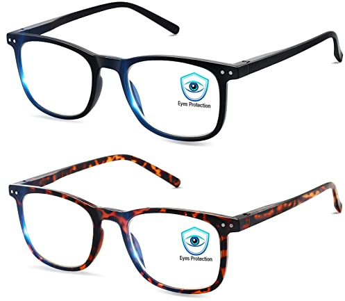 AOSM Blue Light Glasses for Men & Women, Computer Gaming Glasses with Anti-Glare UV400 Protection, Blue Light Blocking Glasses Relieve Eye Strain & Improve Sleep, Lightweight Square Glasses