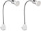 ledscom.de 2 Stück Steckdosenlampe LESCH Leselampe Schwanenhals Schalter Chrom + GU10 LED Lampe warmweiß 3-Stufen Dimmen: max. 500lm