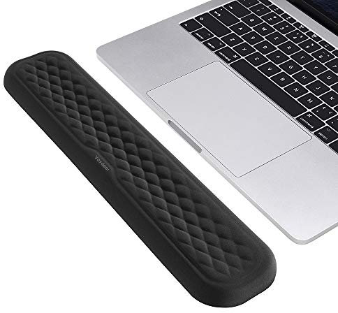 VAYDEER Keyboard Wrist Rest Pad Padded Memory Foam Hand Rest Support for Office, Computer, Laptop, Mac Typing and Wrist Pain Relief and Repair (14.17 * 3.15 * 0.85 inch, Black)