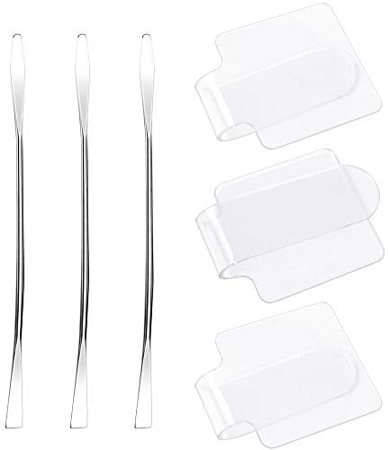 Jubaopen Makeup Palette, 3 Pcs Clear Mixing Palette Makeup Blending Palette Foundation Mixing Tray with Spatula Tool for Eye Shadow Eyelash Lipsticks Nail Art