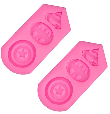 2 Stück Superhelden-Silikonformen für Kekse, Fondant, Süßigkeiten, Schokolade, Fondant, Formen