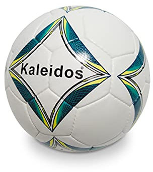 Mondo Sport - Pallone da football FUSION KALEIDOS - misura 5 professional - 440 g - bianco blu giallo - 13874
