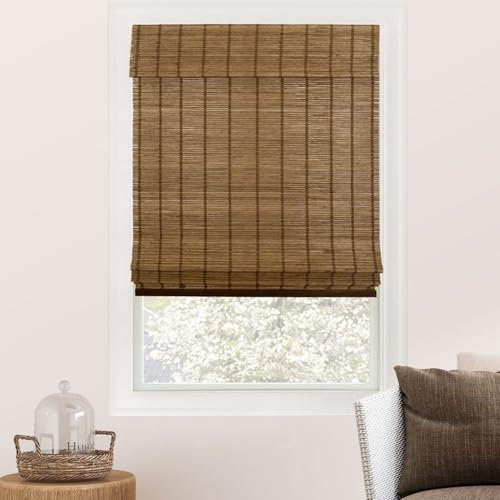 CHICOLOGY Bamboo Roman Shades – umweltfreundliche Designer-Fensterrollos, ideal für Zuhause und Terrasse, Premium-Qualität, Elchbraun, 86,4 cm B x 162,2 cm H