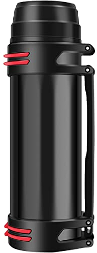 Stainless Steel Water Bottle, 1L Vacuum Insulated Bottles, Vacuum Travel Bottle Thermos Giant Flask Hot and Cold Drink Mug BPA Free Leak-Proof for Travel Sport Home Office(Black)