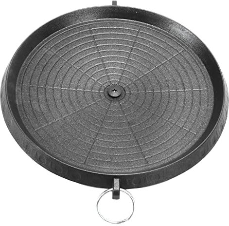Barbecue coréen Plaque de gril circulaire antiadhésive Plaque de gril ronde pour barbecue avec conception de trou pour la maison, le camping, l'intérieur, l'extérieur, les ustensiles de cuisson
