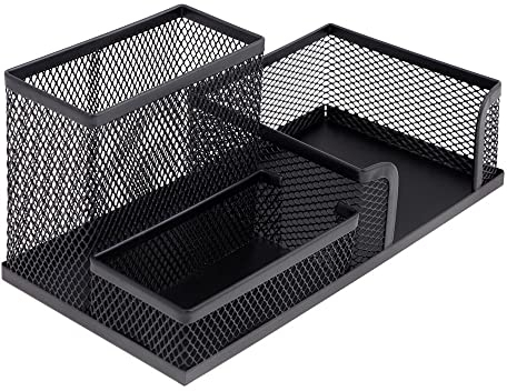 memobe Schreibtisch Organizer - Multifunktionaler Schreibtisch Organizer - Stifteköcher für Stifte, Büro, Zuhause, Schule - Metall Büro-Organizer - Platzsparendes Desk Organizer - Schwarz