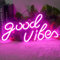 Good Vibe Neon Sign Good Vibes LED Néon Rose Lettre Néon Applique Murale pour Chambre Décoration Murale, Fête De Mariage, Chambre De Filles, Hôtel, Bar, Warmweiß